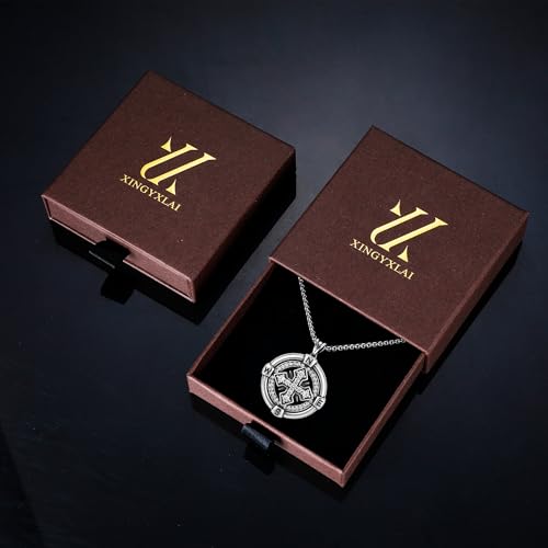 925 Sterling Silver Patron Saint Necklace Amulet Miraculous Medal Pendant Jewelry for Men Women with Friendship Talisman Travel Inspirational Gifts - color: black-J
