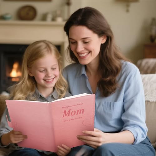 Artmag Mom's Life Story Journal with 250+ Prompt Questions, Family Keepsake Book Leather Cover for Mom to Share Her Memories for Birthday Mother's Day Christmas (Pink) - style: Mom's Life Story Journal (Pink)