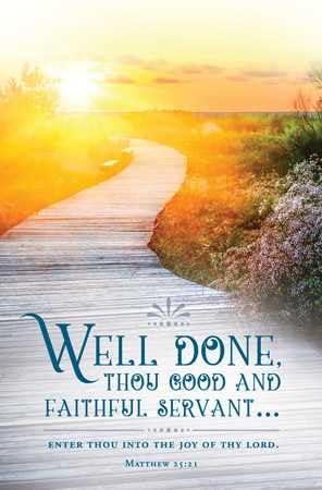 Bulletin-Funeral-Well Done (Matthew 25:21) (Pack of 100)