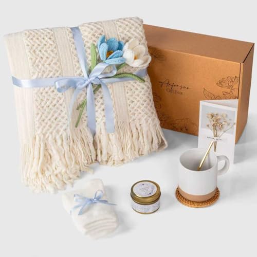 Gift Baskets for Women, Birthday Gifts for Women, Self Care Gift Baskets Care Package, Thank You, Get Well, Sympathy Inspirational Friendship Gifts for Mom, Grandma, Sister,Friends, Girls - color: Bule