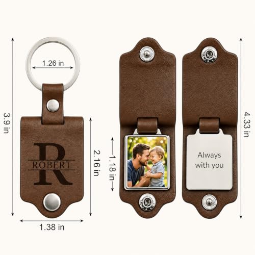Custom Keychain with Picture, Personalized Photo Gift for Men