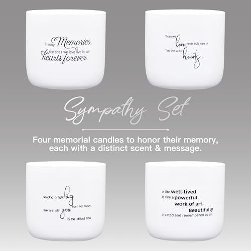 Sympathy Candle for Loss of Loved One - Through Memories Memorial Gift - Midnight Jasmine & Vanilla - 40H Soy Wax Remembrance, Bereavement, Grief & Condolence Keepsake Jar Present