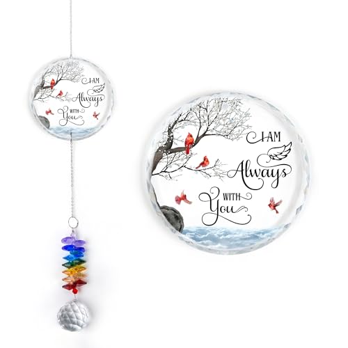 Glass Ornament Suncatcher - I am Always with You - Sympathy Gift for Loss of Loved One - Grief Gifts - Heaven Funeral Keepsake - Mother's Day for Mom Dad Grandpa Grandma - color: Always With You