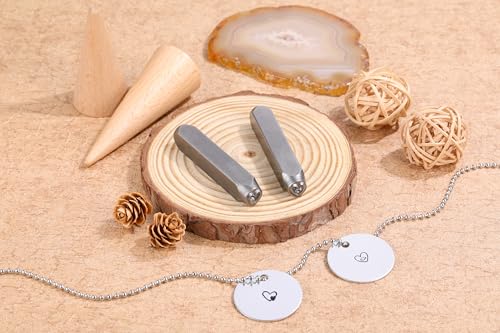 Yoption 6mm 1/4'' Double Heart Metal Stamp, Metal Punch Stamping Tool DIY Arts and Crafts Supplies for Stamping/Punching Jewelry, Clay, Leather, Wood - size: Double Heart (6mm)