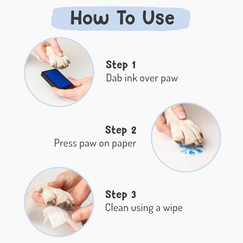 Pet Paw Print Impression Kit | Dog Ink Paw Print Kit | Pet Paw Print Kit | an Easy to Use Paw Print Stamp Pad for Dogs | Contains an Ink Pad for Dog Paw Prints That You Can Treasure (Small Black) - color: Small Black