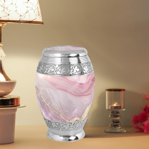 Blush Pink Large Urn for Human Ashes - color: Blush Pink Classic, size: 10 Inch - Pack of 1