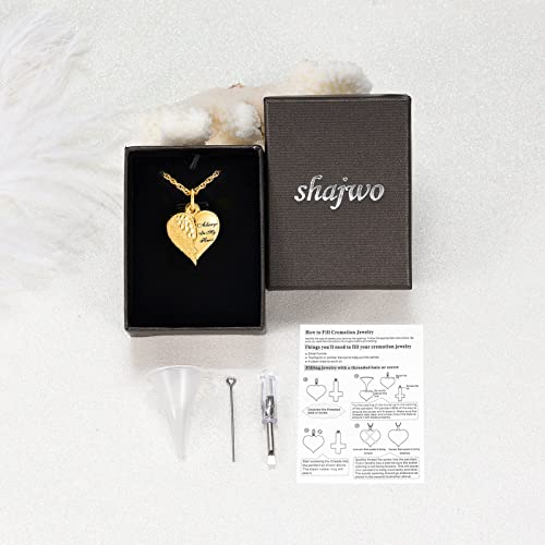 shajwo Cremation Jewelry Angel Wing Heart Urn Necklaces for Ashes Memorial Keepsake Pendant for Women Men - style: 1-Gold