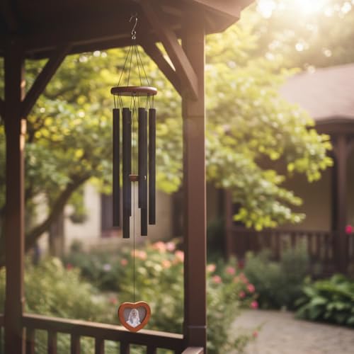 Memorial Wind Chimes, Personalized Sympathy Gifts for Loss of Loved One, Mother, Father, Brother, Sister (Black32inch) - color: Black32inch