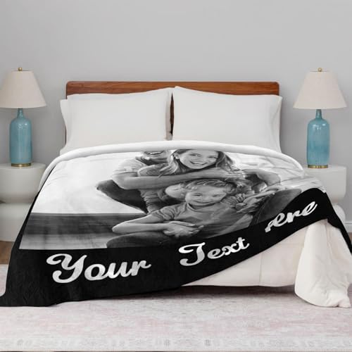 XINLING Custom Memorial Blanket with Pictures for Loss of Loved One Personalized Photo Blanket Customized Sympathy Gifts in Memory of Mom Dad Grandma Grandpa(1 Photo) - color: 1 Photo