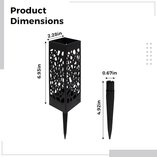 Cemetery Vases with Stakes, 2-Pack, Black, for Graveside Flowers