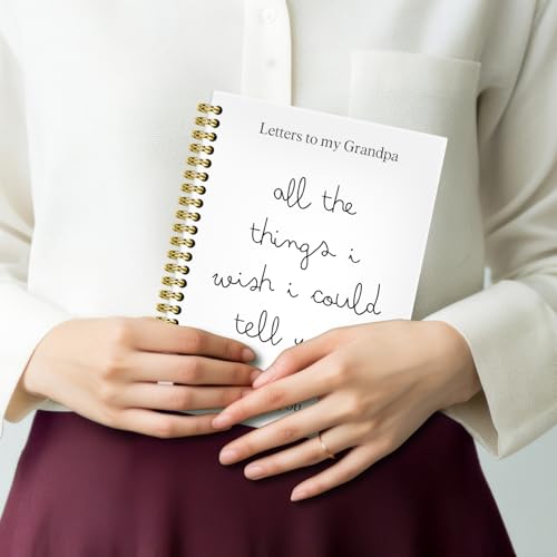 Memorial Gifts for Loss of Grandpa Grief Journal 5.5x8.3, Letters to My Grandpa in Heaven Journal, Remembrance Sympathy Bereavement Gifts for Loss of Grandfather, In Loving Memory Hardcover Spiral Notebook
