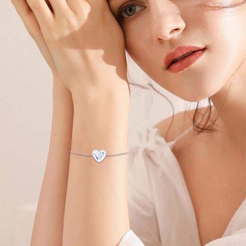 RIPFEVURN Wing Heart Cremation Jewelry Urn Bracelet for Ashes for Women Memorial Ashes Keepsake Link Bracelet - color: Silver
