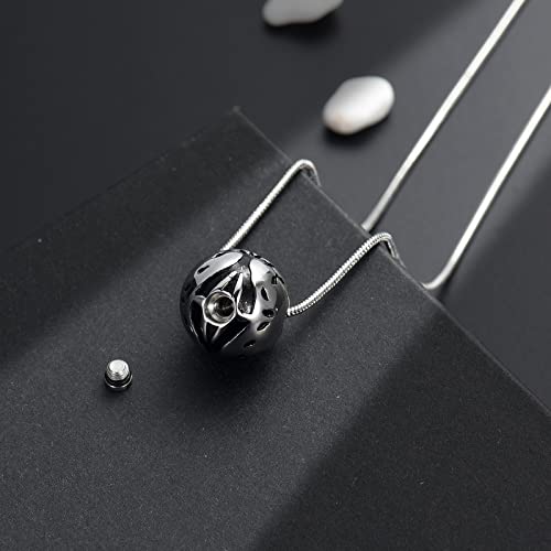 Paw Print Urn Cremation Necklace for Ashes Dog Cat Pet Paw Print Animal Keepsake Memorial Charm Pendant Necklace for Men Women - color: Silver-Tree of life