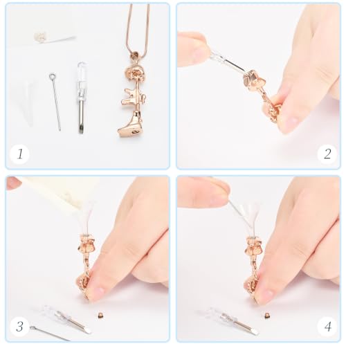 Cremation Jewelry Military Shoes Hats Guns Urn Necklace for Ashes Stainless Steel Military Equipment Pendant Memorial Necklaces Ash Holder for Human Pets Keepsake Jewelry of Loved Ones with Fill Tool - color: Rosegold