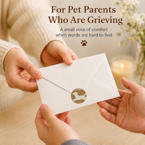 24 Pack Pet Sympathy Cards Bulk with Envelopes and Stickers - color: Dog