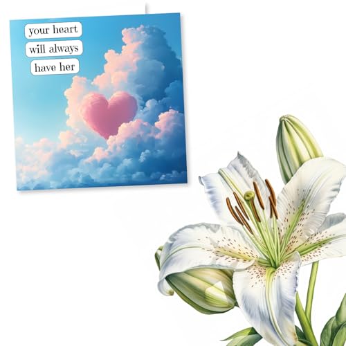Deep Sympathy Card on Loss of Her - Wife, Grandmother, Sister, Child, Mother, Relative - Heart, Heartfelt, Clouds - Grief, Condolonces, Sympathy - For a Friend, Bestie, Relative, Partner, Colleague