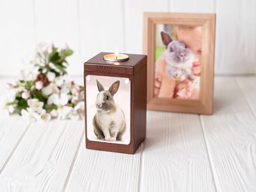 Personalized Pet Memorial - Dog Memory Box Keepsake with Photo, Cat Cremation Urn for Ashes Candle (Small, Without Engraving) - size: Small