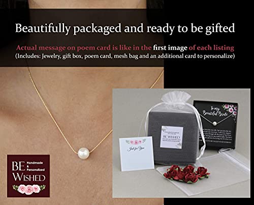 Be Wished Loss of a Mother Sympathy Gifts, Handmade Necklace with Meaningful Message, Ready to Give Jewelry - style: 14K Gold Pearl Necklace