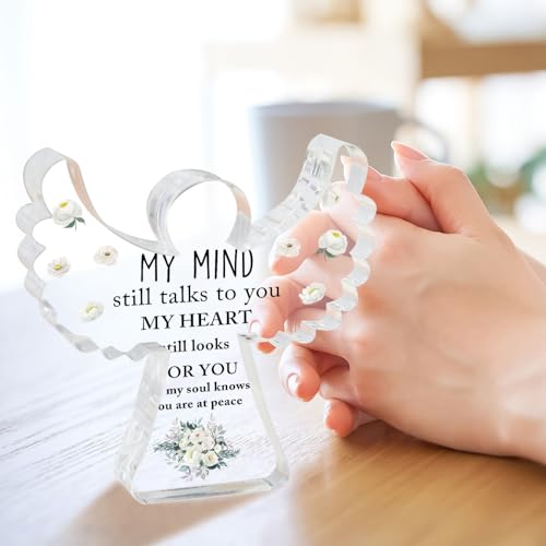 Remembrance Gifts, Condolence Gifts, Angel Acrylic Desk Sign, Grieving Gift with Sympathy, Condolence Sentimental Gifts, Memorial Bereavement Sympathy Gifts for Loss of Loved One - style: 030
