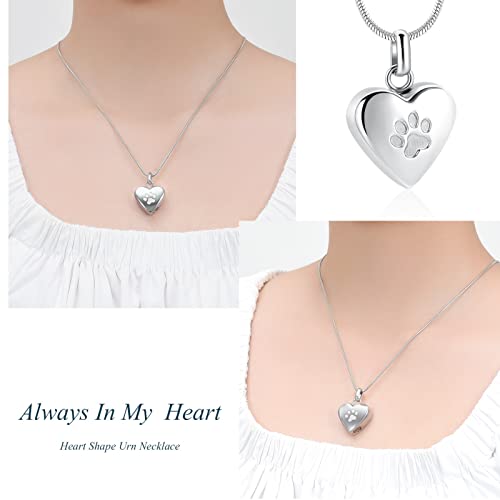 zeqingjw Pet Cremation Jewelry for Ashes Pendant Paw Print Pet Heart Urn Necklace Memorial Keepsake Jewelry for Pet/Dog's/Cat's Ashes - color: Heart-Customize