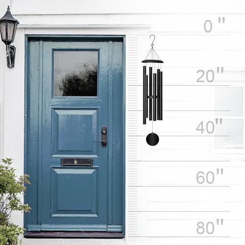 FDOCOI 45'' Wind Chimes Outdoor,Memorial Wind Chime, Large Wind Chimes for Outside Deep Tone, Sympathy Gifts. Black - size: 45'' Black