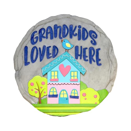 Spoontiques - Garden Décor - Grankids Loved Here Stepping Stone - Decorative Stone for Garden