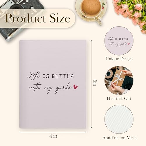Girl Mom Gifts Photo Album 4x6, Mom Gifts for Mother's Day, Life Is Better with My Girls 18 Pockets Small Picture Memory Photo Album for Family Anniversary Travel Vacation - color: Life Girls