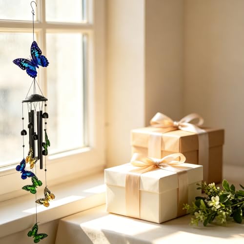 Wind Chimes for Outside, Butterfly Garden Windchimes Memorial Windchimes - color: Butterfly Wind Chimes