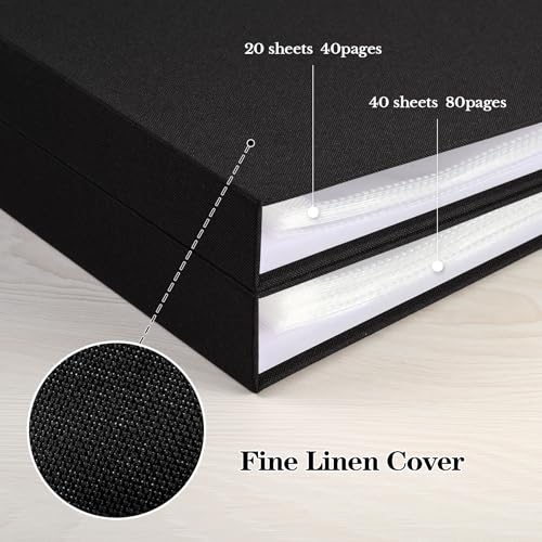 Mublalbum 10x10 Inch 3 Ring DIY Scrapbook Photo Album 40 Pages, Black - color: Black, size: 10x10 Inch 40 Pages