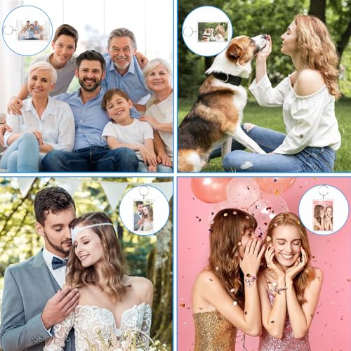 6 Pack Acrylic Clear Keychains for Pictures, Blank Insert 1.77 * 2.76in Picture Frame Keychain, Keychain Picture Holder for Men Women DIY Loved Ones Backpacks Keepsakes Gifts
