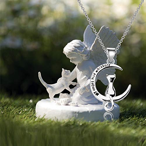 bobauna Pet Memorial Keychain My Angel Has Whiskers Pet Loss Jewelry Sympathy Loss Of Cat Gift For Cat Lover Family Friend - color: Cat Whiskers Necklace