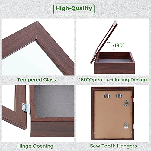 Frametory 8.5x11 Shadow Box Frame Display Case, 2-inch Depth (Walnut) - color: Walnut, size: 8x10.5(1 Set)