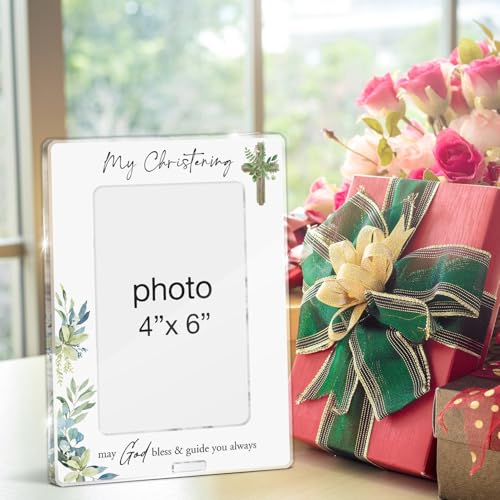 Christening Gifts Photo Frame Baptism Gifts for Boys Girls Godchild, My Christening May God Bless and Guide You Always Baptism Acrylic Picture Frames 4 x 6 Inch Photo - color: N-My Christening