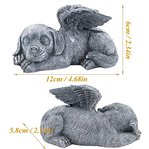 Dog Memorial Stone Resin Statue Pets Sleeping Angel Dog Keepsake Marker Grave Handmade for Cemetery