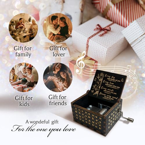 Christian Gifts for Women Men, Antique Engraved Scripture Music Boxes, Spiritual Gifts for Women, Prayer Music Box, Bible Gifts for Women, Baptism Gifts, Catholic Gifts on Birthday Christmas - color: God Bless