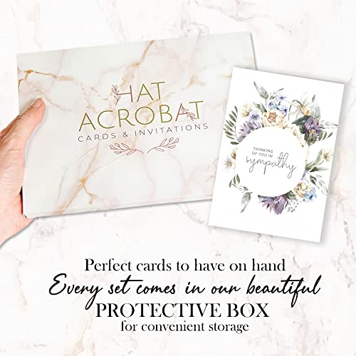 Sympathy Cards with Envelopes — 24 Unique Watercolor Condolence Cards, Blank Inside, Pre-Scored Double Sided (Variety)