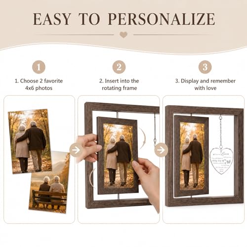 Memorial Sympathy Gifts for Loss of Loved One, Bereavement Remembrance Picture Frame for Loss of Mom Dad, In Memory of Loved One Gifts, Condolence Funeral Sentimental Gift, Rotating Frame Displays Two 4x6 Photos - size: Those We Love
