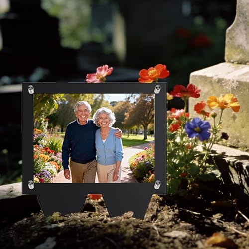 Waterproof Picture Frame for Grave 5x7, Outdoor Picture Frame - color: Black