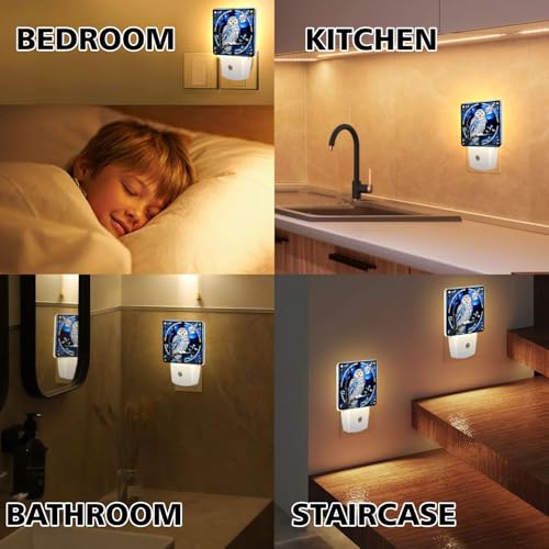 Owl Stained Glass Night Lights Plug into Wall for Room, Owl Night Light LED for Bedroom - color: Owl