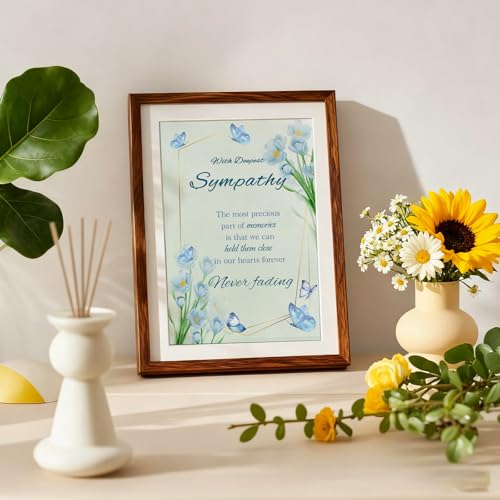 Sympathy Cards with Envelopes, Bereavement Sympathy Cards Gifts for Loss of Loved One, Memorial Condolences Gifts for Friend Family Coworker Neighbor, Double Sided Design, 8 x 5.3 Inches (After folding)