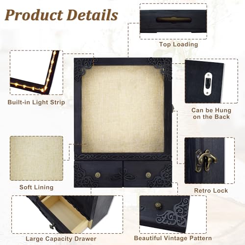 11x16 Pet Memorial Shadow Box Frame with Shelves, Black - color: Classic Black