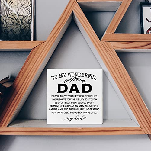 Father Gifts from Daughter Son Kids, Dad Gifts for Birthday Father's Day Christmas, Best Dad Ever Gifts, Dad Gifts, to My Wonderful Dad, Wooden Box Sign - color: A1