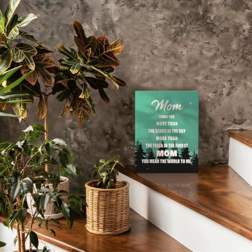RTVJTERQ Mom Canvas Wall Art, I Love You More Than Stars & Trees Nature Quote Print, Great Gift for Mom, Ready to Hang 8x10 Inches - color: Quote 25