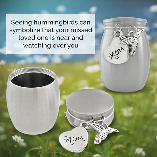 Mom Hummingbird Small Miniature Urn Cremation Ashes Holder Keepsake Memorial