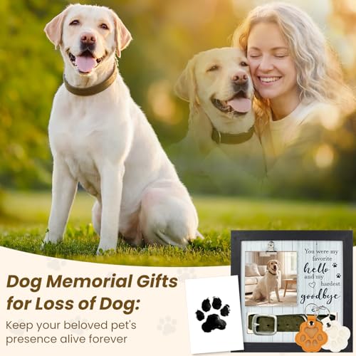 Pet Memorial Frame with Collar Holder,Pet Memorial Gifts for Dogs