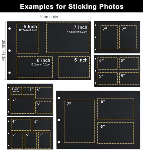 Travel Scrapbook Album Photo Album Scrapbook | Premium Wooden Memory Book Travel Photo Albums Kit with 100 Black Pages for Couples Adventure Graduation Gift - color: Travel Scrapbook