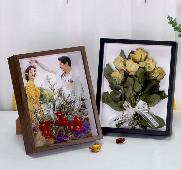 Shadow Box Picture Frame,Frame for Dried Flowers,1.2" Deep Hollow Display Frame,Graduation Cap Shadow Box for Wall and Tabletop Display Bouquet Mementos Medals Photos Memory Box (12x16“)