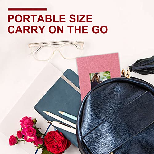 Ywlake Photo Album 4x6 50 Pockets 2 Packs, Small Mini Capacity Linen Photo Album Bulk Sets, Each Pack Holds 50 Top Loader Vertical Only Picture for Kids Boy Girls Pink - color: Pink, size: 50 Pockets/2PK