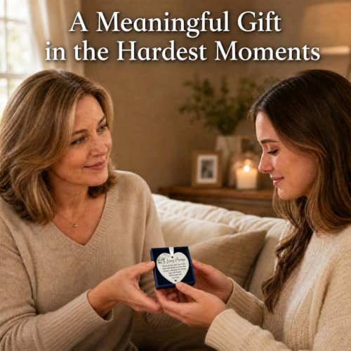 in Loving Memory Gift for Loss of Loved One, Sympathy Keepsake with Ceramic Heart and Comforting Message, Celebration of Life Tribute in Linen Box for Mom Dad Husband Wife Grandma Grandpa