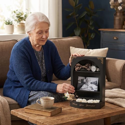 DGWJSU Sympathy Gifts, Keepsake Box, Shadow Boxes Display Cases, Black | Memorial Gifts, Keepsake Box, Sympathy Gift for Loss of Loved One, Celebration of Life Memorial, Bereavement Gifts - color: Black